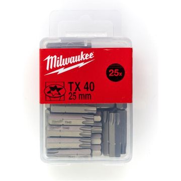 Milwaukee Bits TX40 x 25mm 25P 4932399600