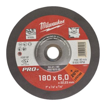 Milwaukee Slibeskive Metal SG 27/180x6 Pro+ 4932451503