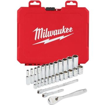 Milwaukee Skraldenøglesæt 1/4" Met. 28P 4932464943