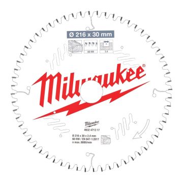 Milwaukee Rundsavklinge MS W216x30x2,4x60 4932471317
