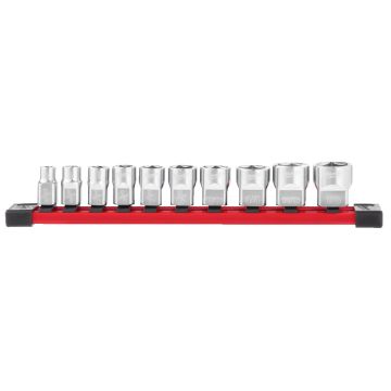 Milwaukee topnøglesæt på skinne IMP 3/8" 10-19mm - 10 dele 4932492508