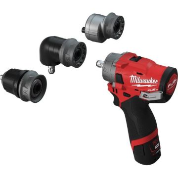 Milwaukee kompakt slagbore-/skruemaskine med aftaglig borepatron M12 FPDXKIT-202X 4933464138