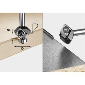 Festool Fasfræser med vendeplatter HW S8 HW 45° D27 12x12 KL 499807