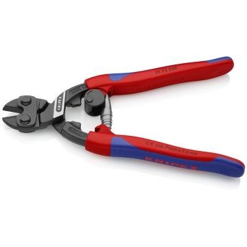 Knipex CoBolt® Kompakt boltsaks sort atramenteret, med slankt flerkomponent-håndtag 200 mm KN-7112200SB