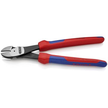 Knipex Kraft-skævbider sort atramenteret, med flerkomponent-håndtag 250 mm KN-7402250SB