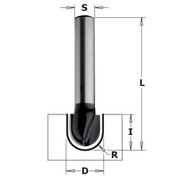 Hulkehlfræser HM R 4,75 K8 C K914-095