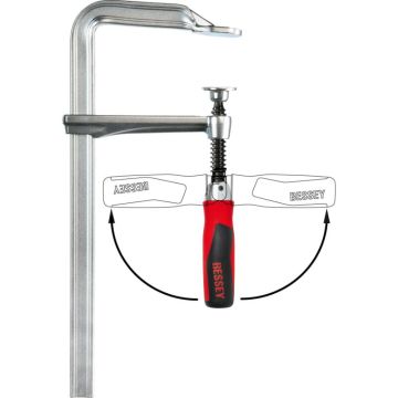 Bessey Helsmedet Stålskruetvinge GZ-PLUS Klapgreb 300 x 120 mm BS-GZPLUS030-KG