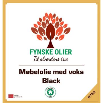Fynske olier Møbelolie med voks - Black 1 Liter 6752 6752001