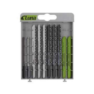 Luna stiksavsklingesæt 10 dele til træ, plast & metal. 209730100