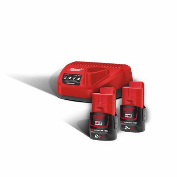Milwaukee startsæt M12 NRG-202 med batterier og lader 4933459209
