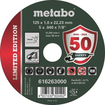Metabo Skæreskiver INOX 125x1,0x22mm 1 stk. 616263000