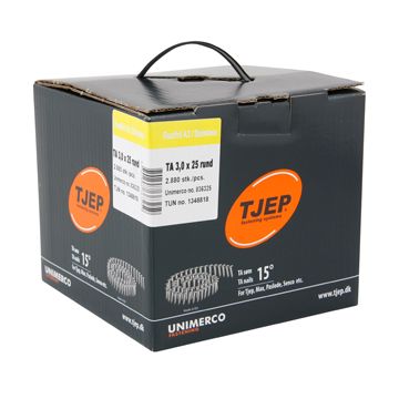 TJEP TA30/25 rustf. 2A, t/tagpap. Box 2.880 stk. TJ836325