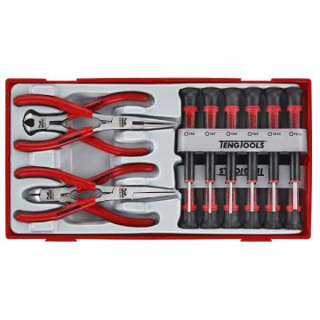 Teng Tools finmekaniker skruetrækkere & tænger i sæt TTMI16 med 16 dele 104450101