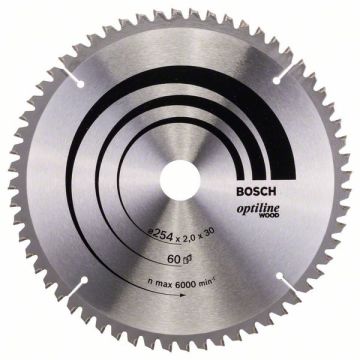 Bosch rundsavklinge 254x30mm 60T -5gr træ 2608640436