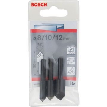 Bosch Sæt med 3 stk HSS-forsænkningsborehoveder, cylinderformet skaft 2608596667