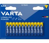 Varta Alkaliske batterier Longlife Power LR03 - AAA 12 stk. 644700726