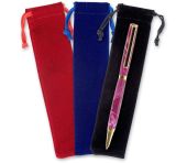 CraftProKits Fløjlsposer til Kuglepenne, Blå, Rød, Sort AX210096