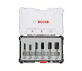 Bosch Bitsæt til lige Fræsejern, 6 dele HM lige 1/4" 2607017467