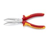 Knipex Fladrundtang med skær (Storkenæbstang) forkromet,VDE-godkendt 200 mm KN-2626200SB