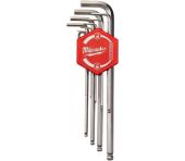 Milwaukee 9 stk Stiftnøgler med kugle HEX KEY 4932478621