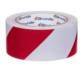 Grunda advarselstape rød/hvid 50 mm x 33 m