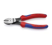 Knipex Kraft-skævbider sort atramenteret, med flerkomponent-håndtag 180 mm KN-7412180SB