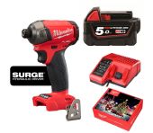 Milwaukee Slagskruemaskine M18 FQID med 5Ah batteri og lader 4933459187+4932430483+4932352959+4932500297