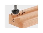 Festool Hulkehlfræser HW, skaft 8 mm HW S8 R9,7 490986