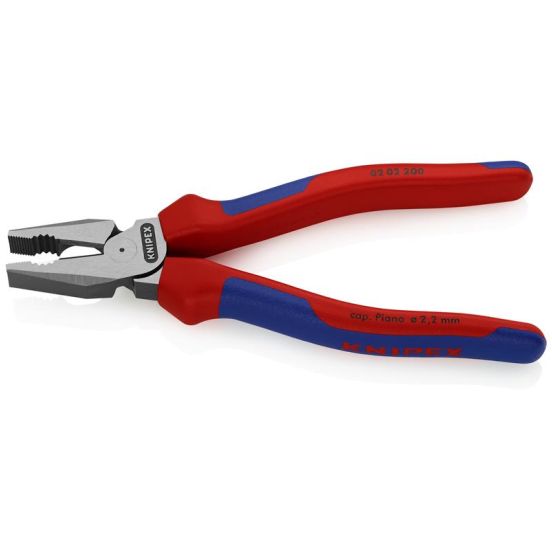 Knipex Kraft-kombinationstang sort atramenteret, med flerkomponent-håndtag 200 mm - KN-0202200SB