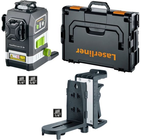Laserliner PowerPlane Laser 3G Multi-18V 3x360° grøn linjelaser - 87036380