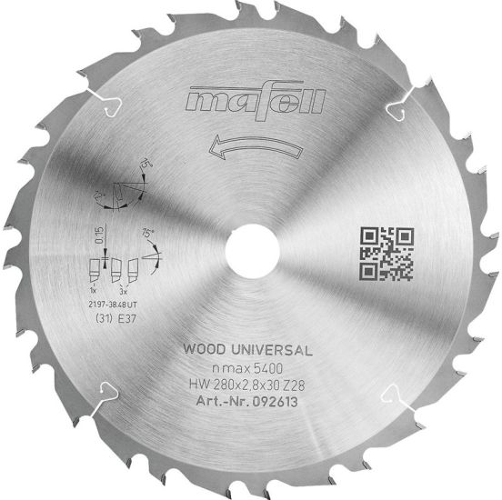 Mafell Savblad KSB-WU 280 GT, HW, 280 x 2,8 x 30 mm, Z28-4, 3WZ/FZ, Wood Universal - MA-092613