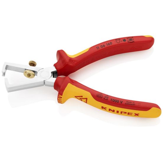Knipex Afisoleringstang Med åbningsfjeder, universal forkromet,VDE-godkendt 160 mm - KN-1106160