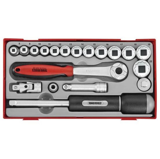 Teng tools topsæt 3/8 TT381912 med 19 dele - 284650108