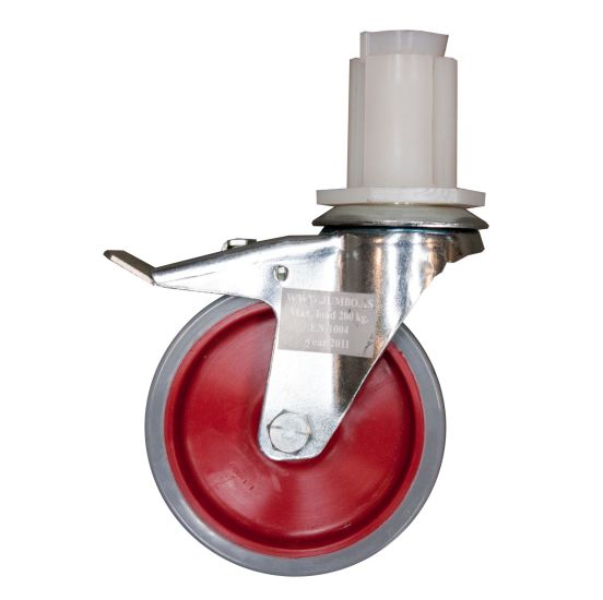 Jumbo Hjul 12,5 cm. m/bremse 200kg. STANDARD - JUM1400125