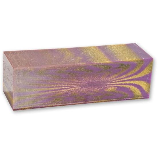 CraftProKits Lilla/Guld Glitter Polyester Akrylblok 35x35x114mm - AX210864