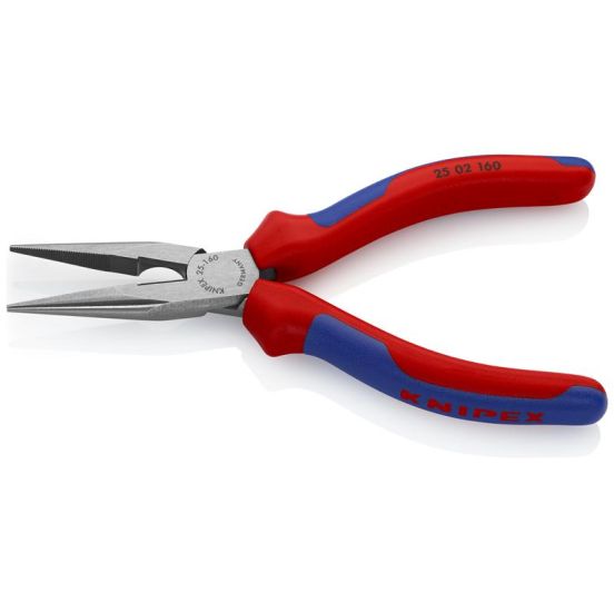 Knipex Fladrundtang med skær (Radiotang) sort atramenteret, med flerkomponent-håndtag 160 mm - KN-2502160SB