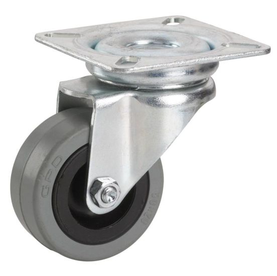 Kassehjul 50X19mm plade 60X60mm drejelig - ROL-770105