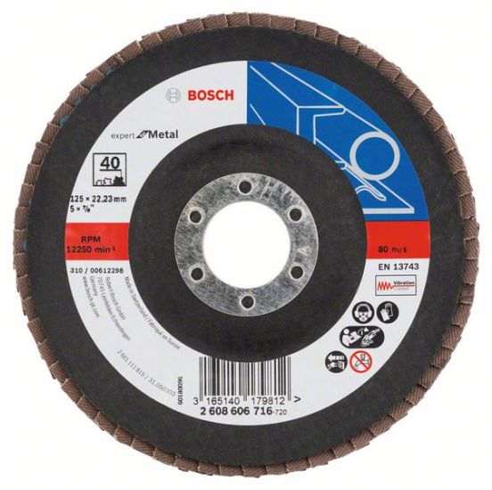 Bosch Lamelslibeskive K40 skrå X551 Expert for Metal 125x22mm - 2608606716