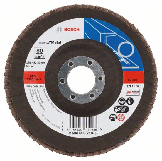 Bosch Lamelslibeskive skrå K80 X551 Expert for Metal 125x22mm - 2608606718