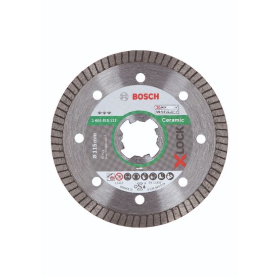 Bosch X-LOCK Best for Ceramic Extra Clean Turbo-diamantskæreskive, 115 x 22,23 x 1,4 x 7 - 2608615131