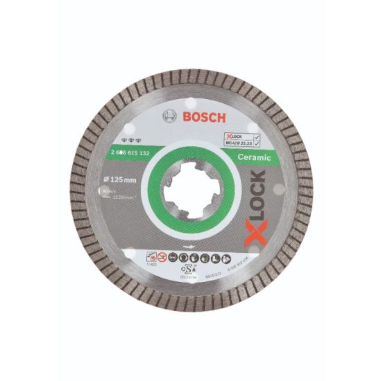 Bosch X-LOCK Best for Ceramic Extra Clean Turbo-diamantskæreskive, 125x22,23x1,4x7 - 2608615132