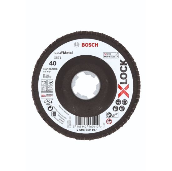Bosch X-LOCK X571 Best for Metal-lamelslibeskive skrå BFM 115mm K40 - 2608619197