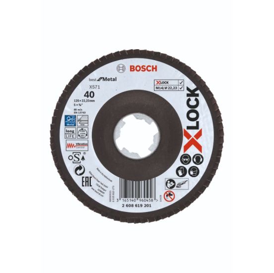 Bosch X-LOCK X571 Best for Metal-lamelslibeskive skrå 125mm K40 - 2608619201