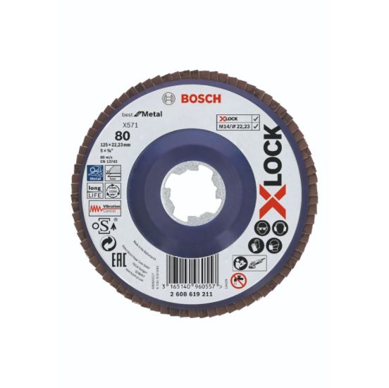 Bosch X-LOCK X571 Best for Metal-lamelslibeskive flad 125mm K80 - 2608619211