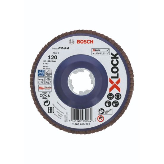 Bosch X-LOCK X571 Best for Metal-lamelslibeskive flad 125mm K120 - 2608619212