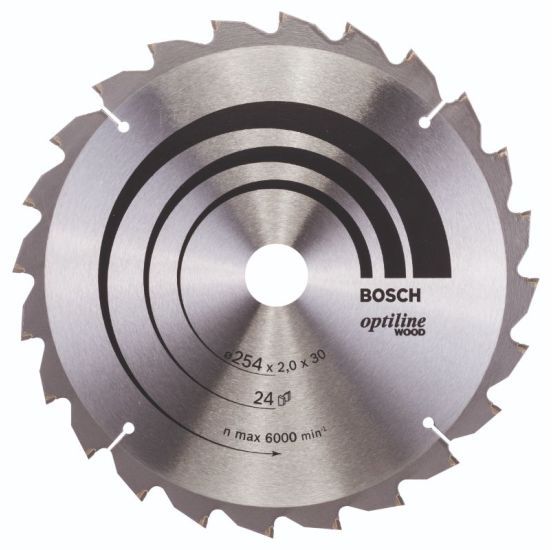 Bosch rundsavklinge Ø254 x 30mm 24T -5gr træ - 2608640434