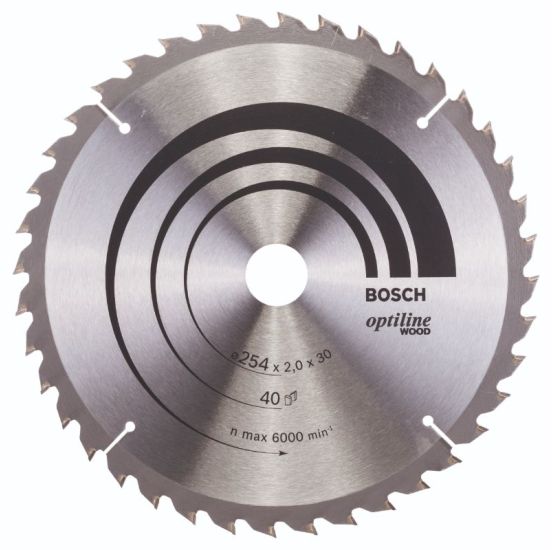 Bosch rundsavklinge 254 x 30mm 40T 10gr træ - 2608640438