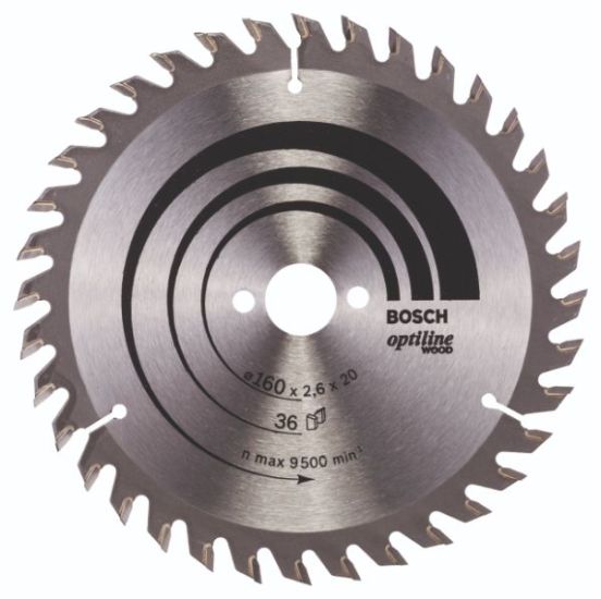Bosch RUNDSAVKL OPTILINE 160X2,6X20/16MM 36 T - 2608640597