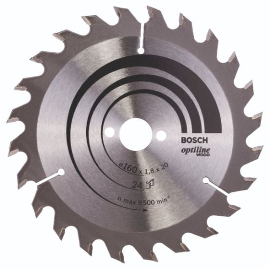 Bosch Rundsavklinge Optiline Ø160x1,8x20/16mm 24T - 2608641171