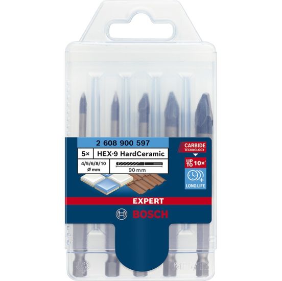 Bosch Borsæt HEX Hardceramic 4-10mm 5 stk - 2608900597